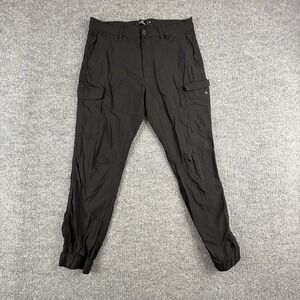 Nick Danger Jogger Pants Mens 36x30 Black Cargo Tapered Rayon Blend Casual‎